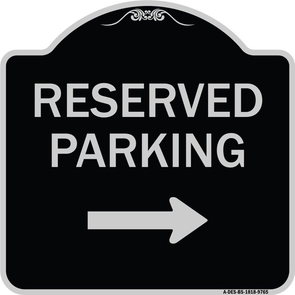 Designer Series-Reserved Parking 2, Black & Silver Heavy-Gauge Aluminum, 18" x 18", BS-1818-9765